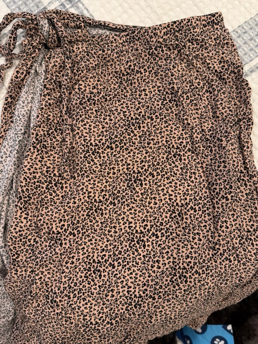 Wrap Skirt with Leopard Print in Light Brown